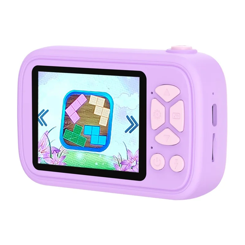 H19 2.4 Inch Screen Kids Camera Flip Lens Digital Camera HD Camcorder Built In Games ( without Tripod ) - Purple