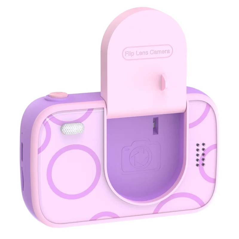 H19 2.4 Inch Screen Kids Camera Flip Lens Digital Camera HD Camcorder Built In Games ( without Tripod ) - Purple