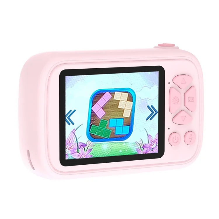 H19 2.4 Inch Screen Kids Camera Flip Lens Digital Camera HD Camcorder Built In Games ( without Tripod ) - Pink