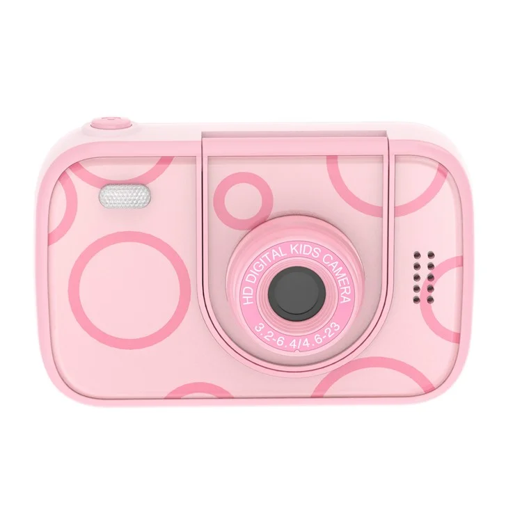 H19 2.4 Inch Screen Kids Camera Flip Lens Digital Camera HD Camcorder Built In Games ( without Tripod ) - Pink