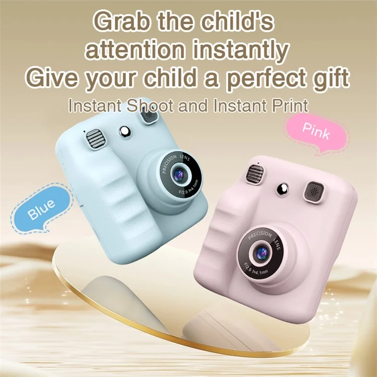 Cámara digital A29 de 2,4 pulgadas, pantalla IPS HD, objetivo VGA, impresión instantánea de fotos, grabación de vídeo, con tarjeta de memoria de 32G + lector de tarjetas - Púrpura