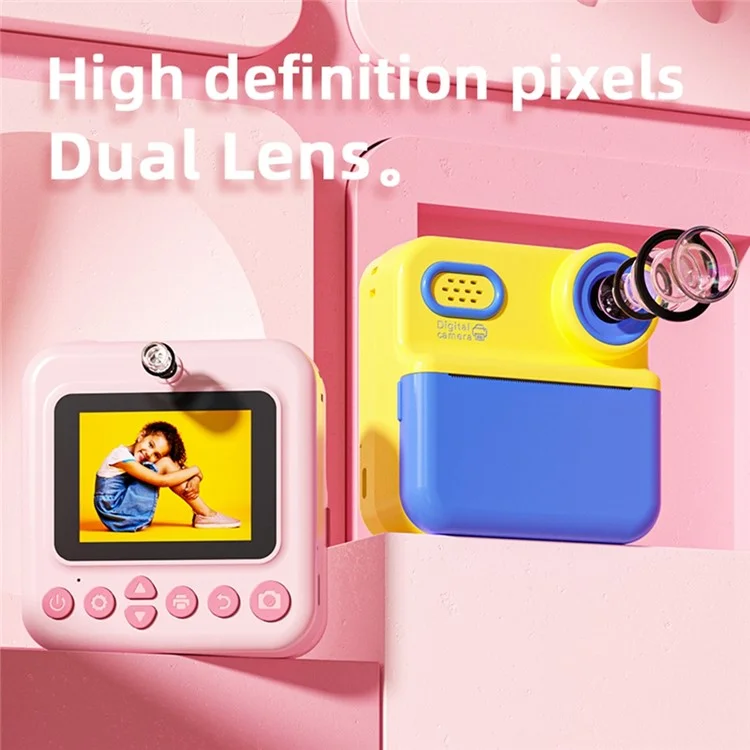 Appareil photo instantané P03 pour enfants - Caméscope numérique 1080P avec carte mémoire 32 Go et lecteur de carte - Violet