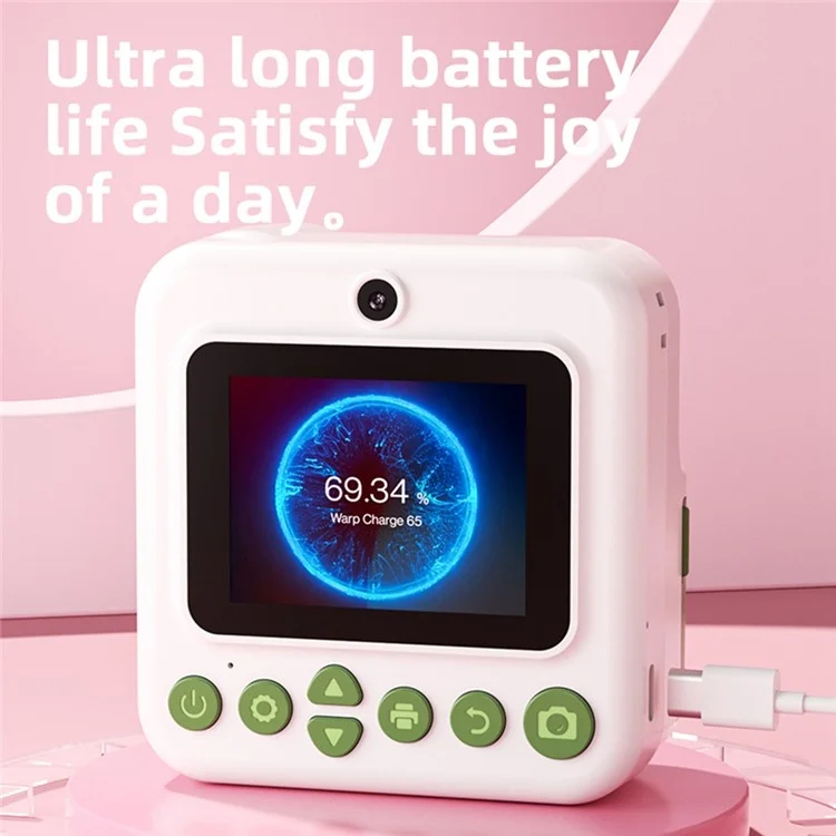 Appareil photo instantané P03 pour enfants - Caméscope numérique 1080P avec carte mémoire 32 Go et lecteur de carte - Violet