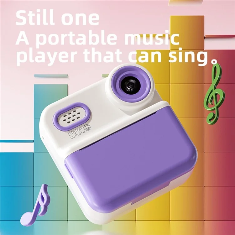 Appareil photo instantané P03 pour enfants - Caméscope numérique 1080P avec carte mémoire 32 Go et lecteur de carte - Violet