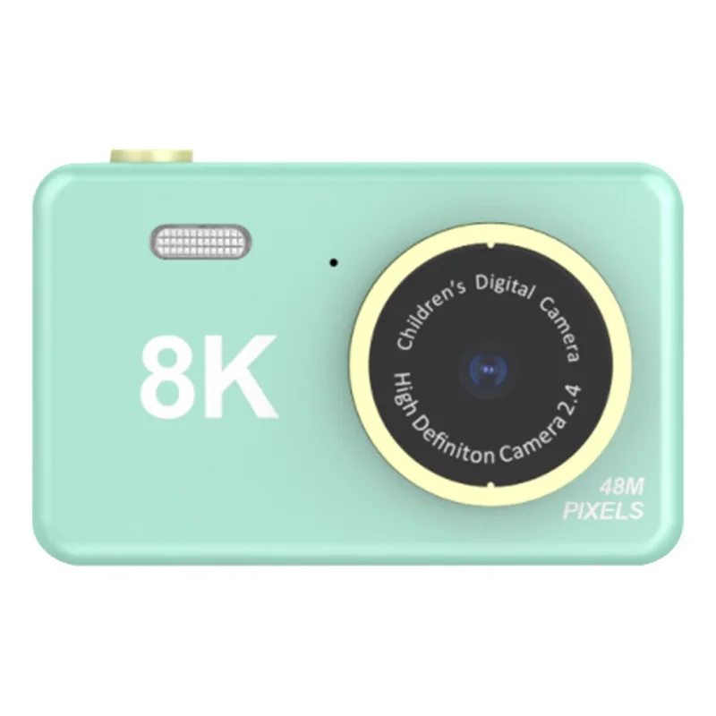 H4 Mini Pocket Camera 1080P Ultra HD 8K Student Digital Camera 2.4-inch LCD Camera with Flash - Green