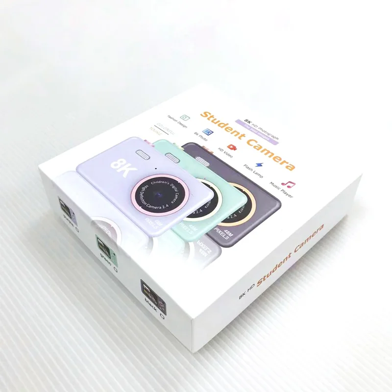 H4 Mini Pocket Camera 1080P Ultra HD 8K Student Digital Camera 2.4-inch LCD Camera with Flash - Green