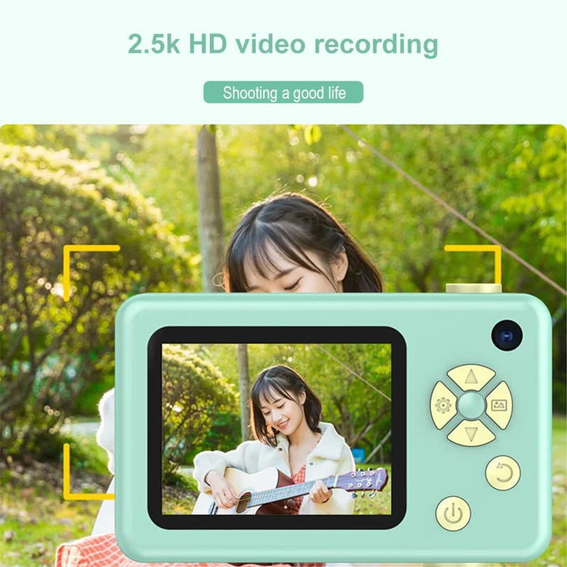 H4 Mini Pocket Camera 1080P Ultra HD 8K Student Digital Camera 2.4-inch LCD Camera with Flash - Green