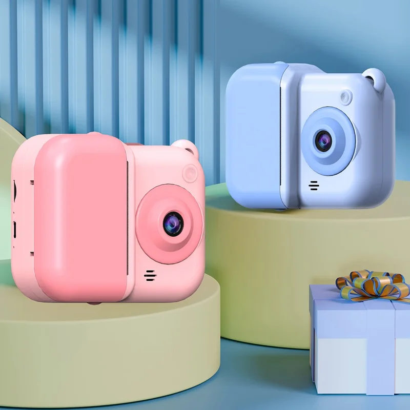 Q80 2.4 Inch IPS Screen Instant Print Digital Camera HD Dual Lens Portable Video Recorder - Blue