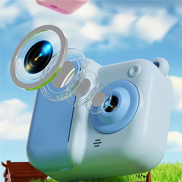 Q80 2.4 Inch IPS Screen Instant Print Digital Camera HD Dual Lens Video Recorder, with 32G TF Card - Pink