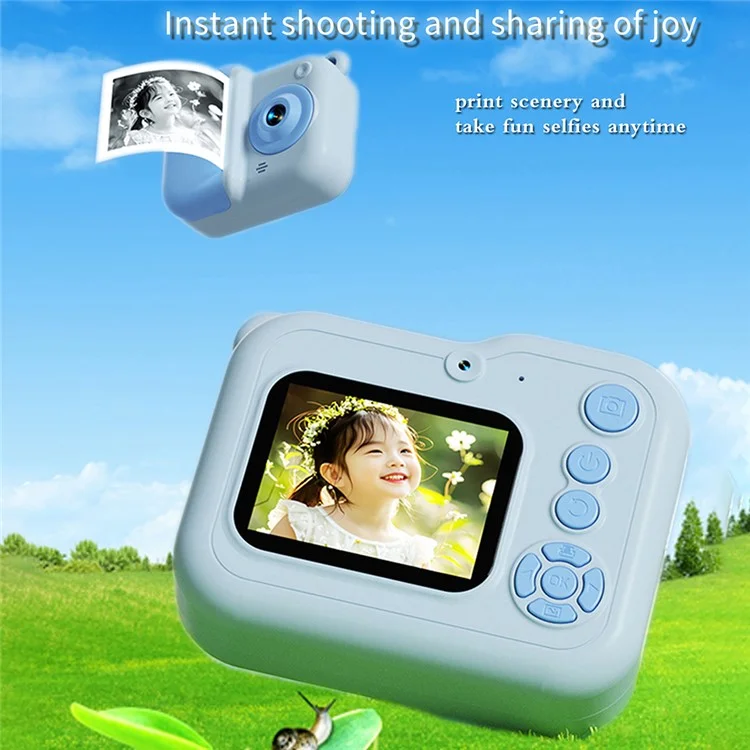 Q80 2.4 Inch IPS Screen Instant Print Digital Camera HD Dual Lens Video Recorder, with 32G TF Card - Pink