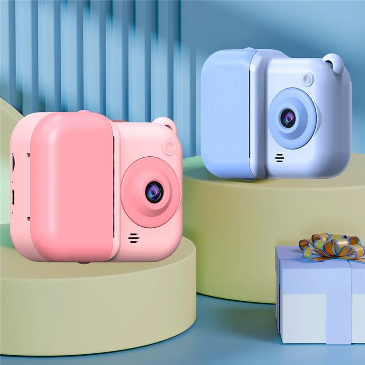 Q80 2.4 Inch IPS Screen Instant Print Digital Camera HD Dual Lens Video Recorder, with 32G TF Card - Pink