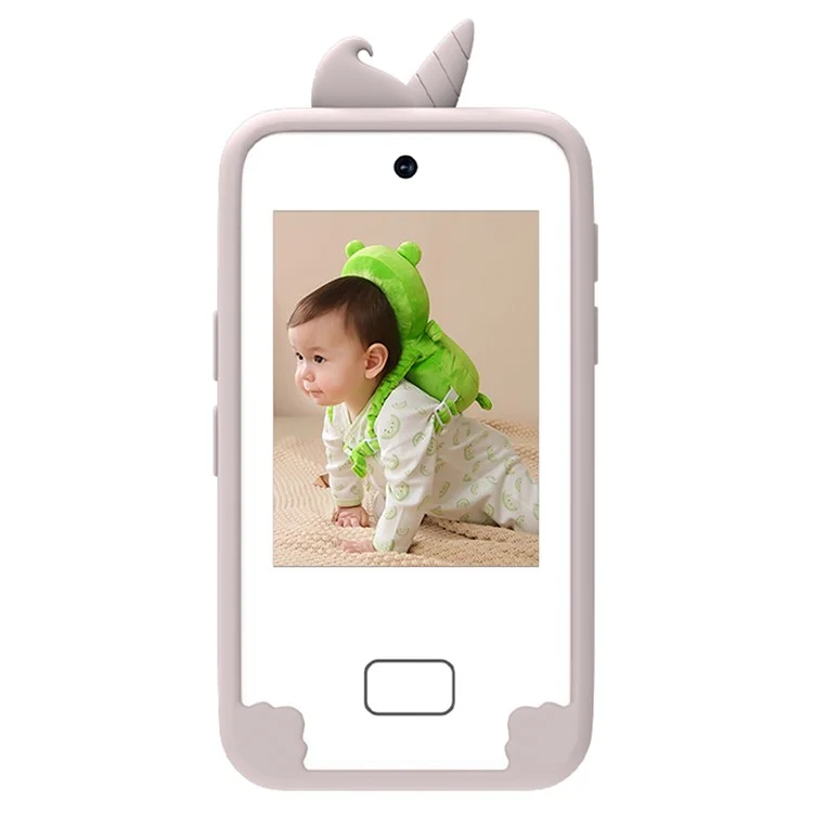 D16 2,8 Zoll HD-Bildschirm Dual-Objektiv Kinderkamera mit Touchscreen Lernspielzeug Telefon mit Silikon-Hülle - Rosa / Einhorn