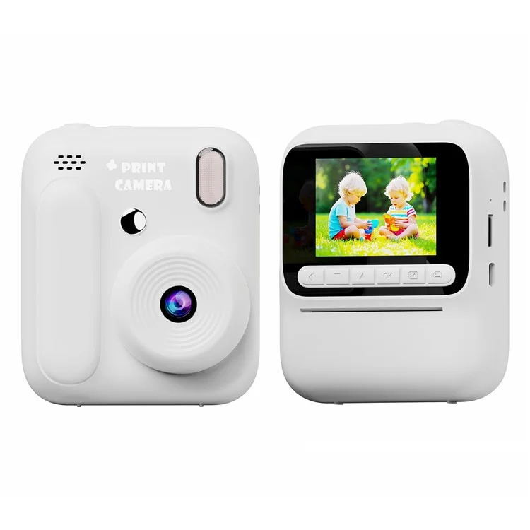 Z700 2.4 Inch IPS Screen Instant Print Camera for Kids HD Photo Video Recorder Support Single Color Print - White