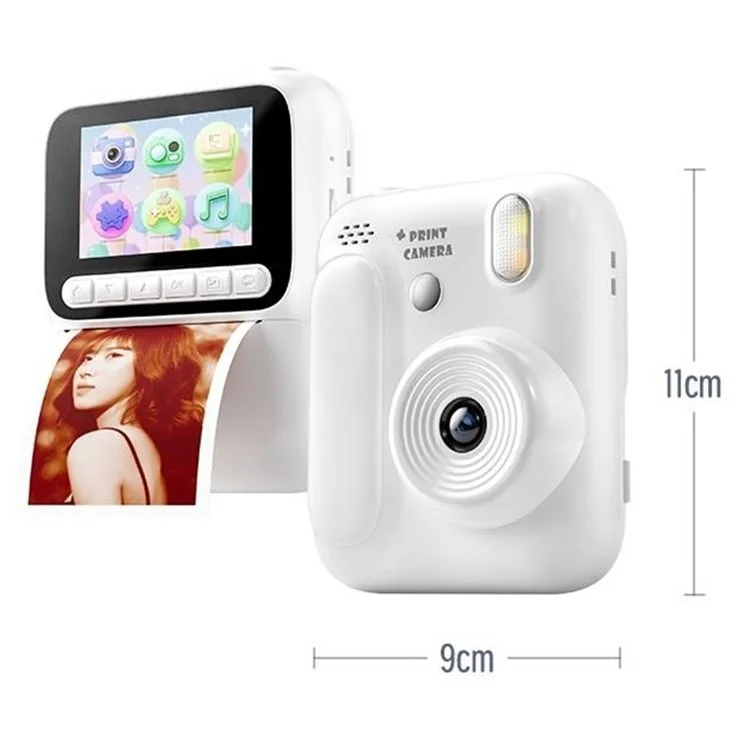 Z700 2.4 Inch IPS Screen Instant Print Camera for Kids HD Photo Video Recorder Support Single Color Print - White