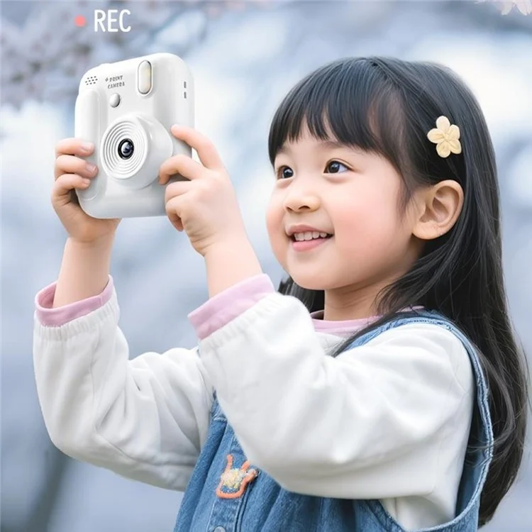 Z700 2.4 Inch IPS Screen Instant Print Camera for Kids HD Photo Video Recorder Support Single Color Print - White