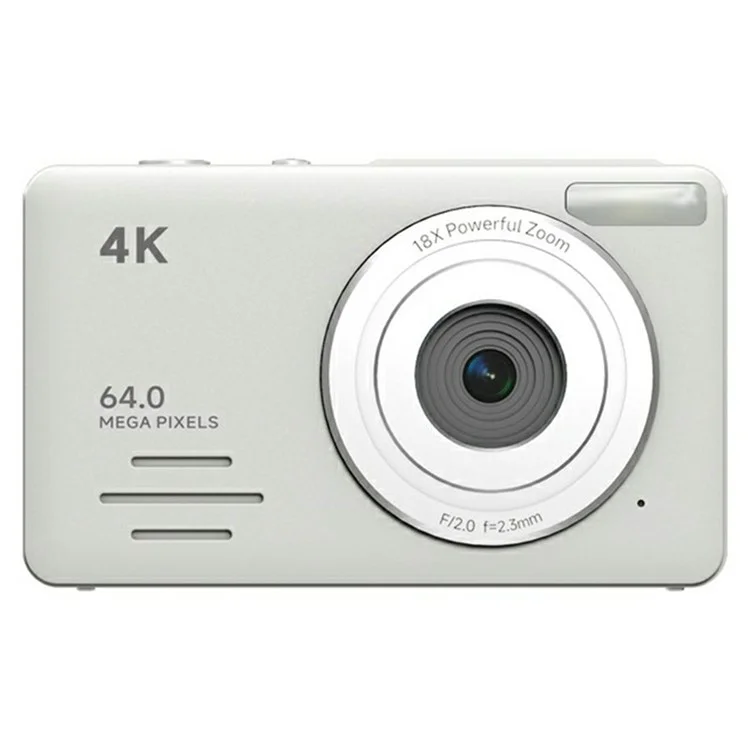 S7 4K Digital Camera 18x Zoom 64MP CMOS Sensor 2.88 Inch HD Screen Travel Selfie Camera - White