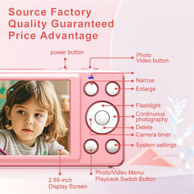 S7 4K Digital Camera 18x Zoom 64MP CMOS Sensor 2.88 Inch HD Screen Travel Selfie Camera - White