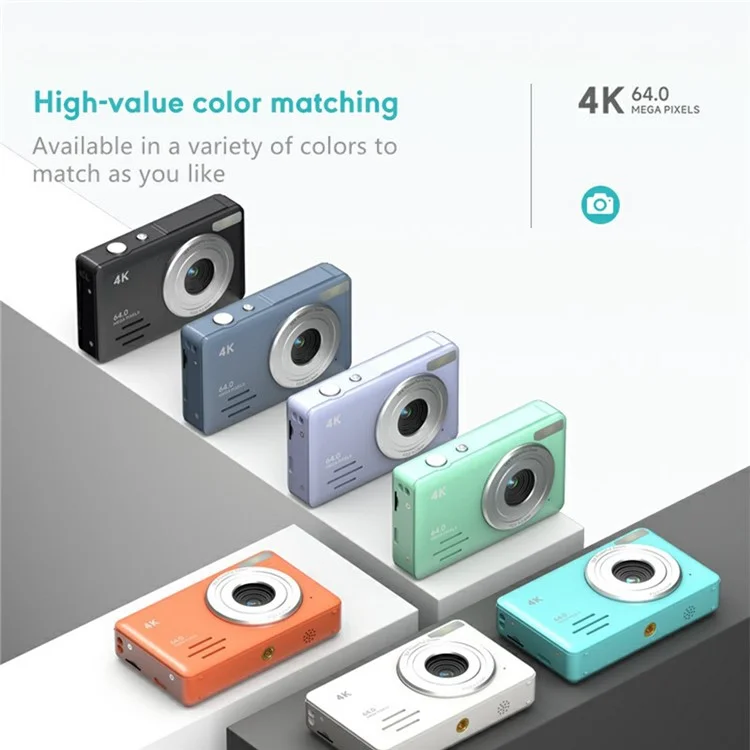 S7 4K Digital Camera 18x Zoom 64MP CMOS Sensor 2.88 Inch HD Screen Travel Selfie Camera - White