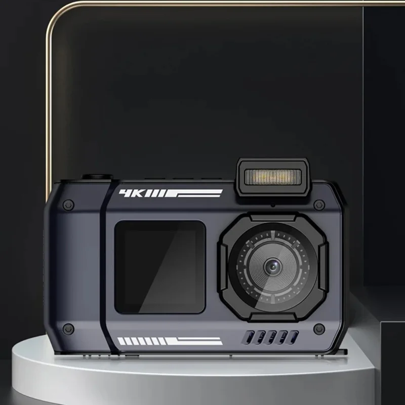 D50 Fotocamera d'Azione Impermeabile Portatile per Sport Outdoor con Doppio Schermo e Scheda TF da 32G - Nero