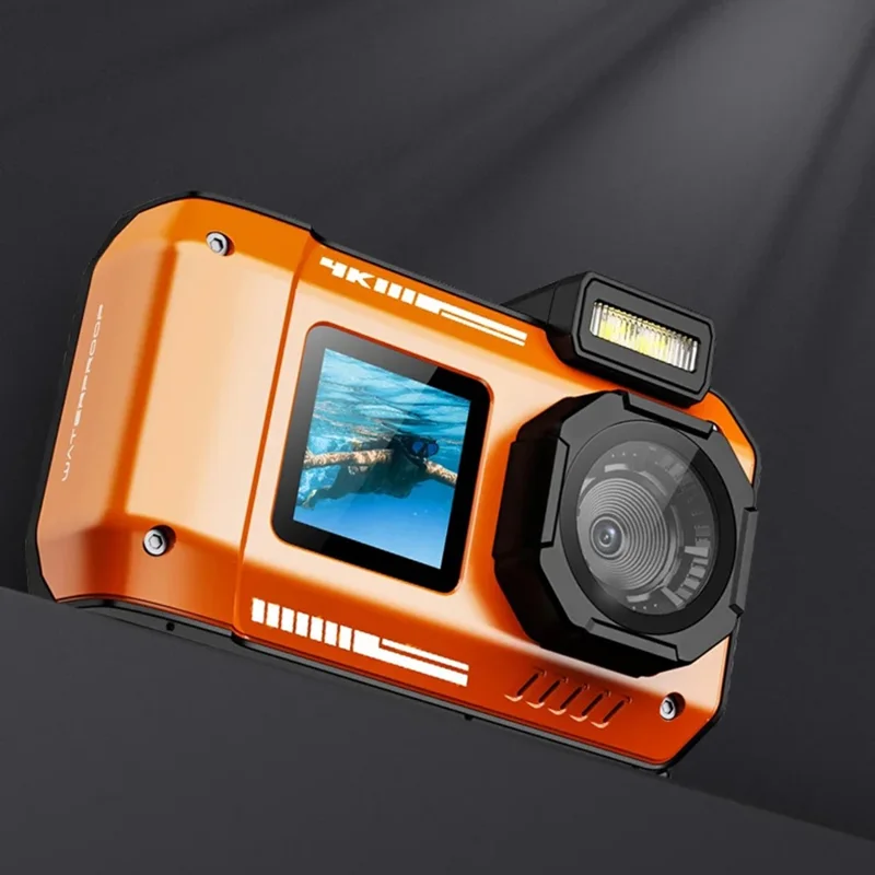 D50 Fotocamera d'Azione Impermeabile Portatile per Sport Outdoor con Doppio Schermo e Scheda TF da 32G - Nero