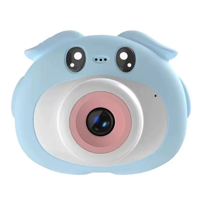K69 Câmera Digital para Crianças com Design de Animal de Desenho Animado, Zoom 8X, Tela HD de 2,0 Polegadas, Gravador de Vídeo com Lente Dupla - Azul