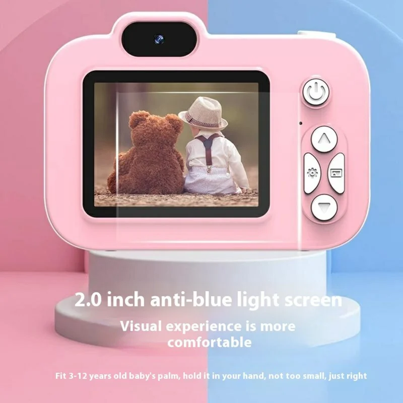Y8 2.0 Inch Screen Kids Digital Camera Auto Focus Single Lens HD Video Recorder for Children - Pink