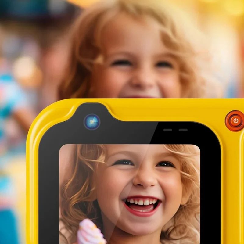 D60 3m Underwater 2.4 Inch IPS Screen Dual Lens Kids Camera with 32GB Memory Card (No Tripod) - Yellow