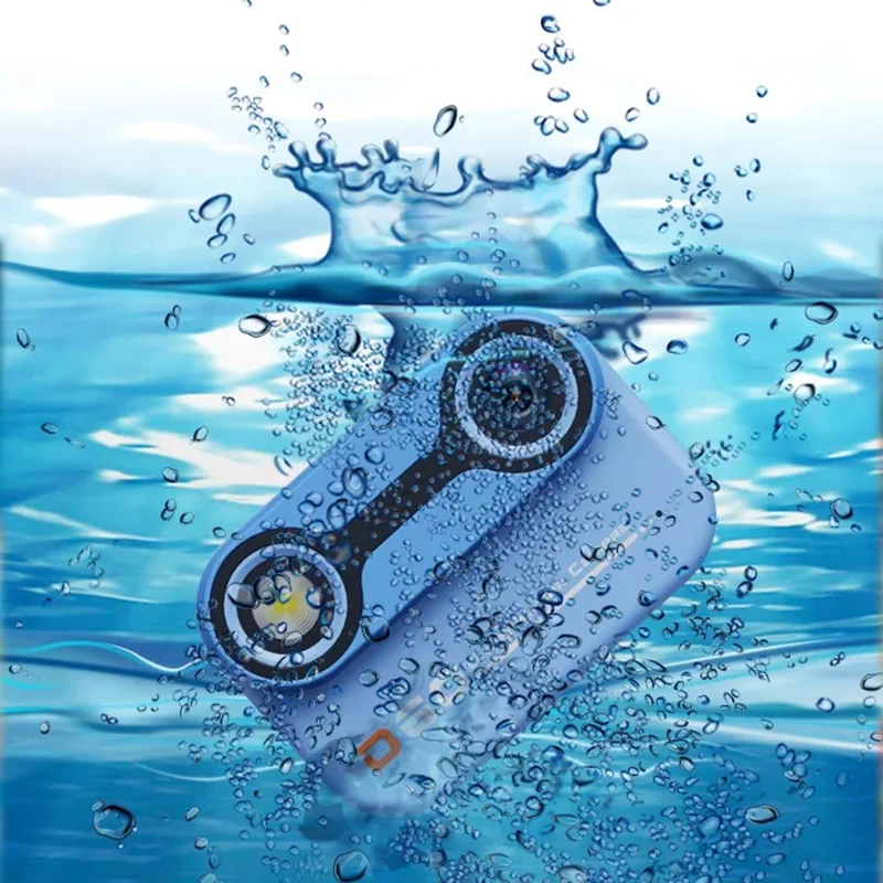 D60 3m Underwater 2.4 Inch IPS Screen Dual Lens Kids Camera with 32GB Memory Card (No Tripod) - Yellow