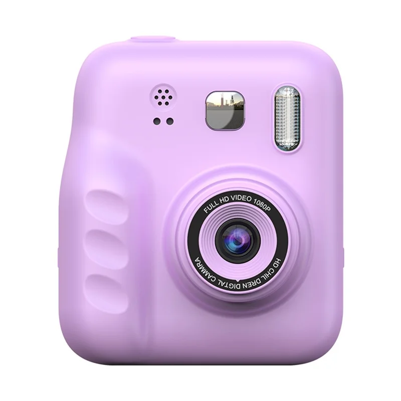 Y300H 2.0 Inch IPS Screen Instant Print Digital Camera HD Video Recorder for Children, with 32GB Card + Card Reader - Purple
