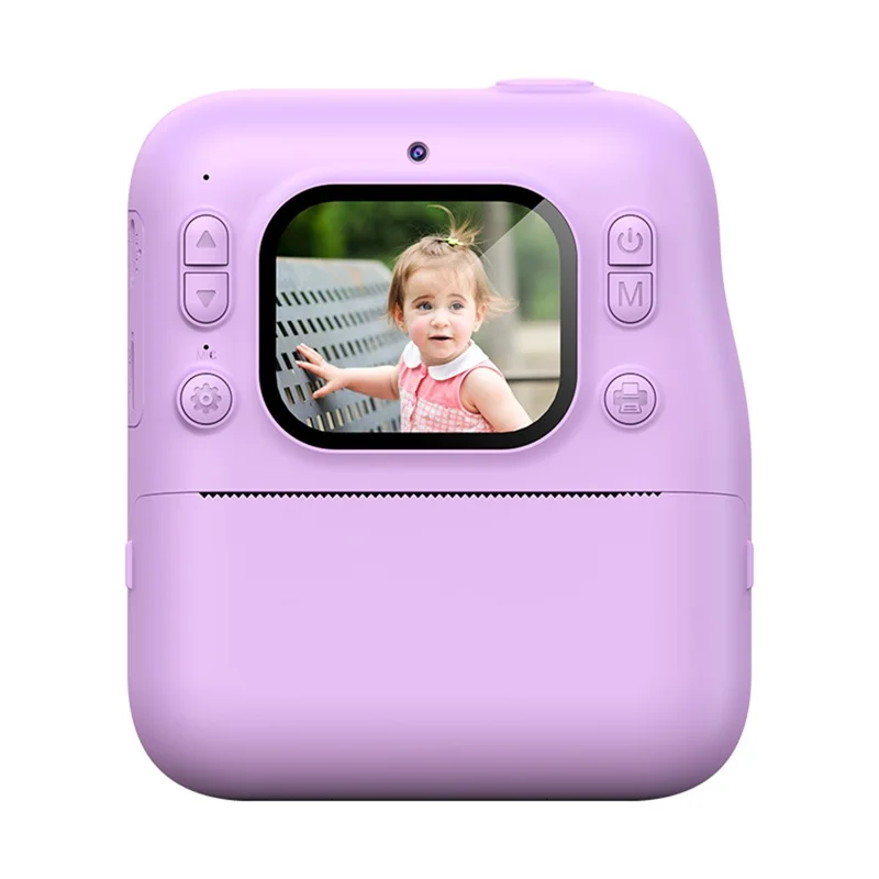 Y300H 2.0 Inch IPS Screen Instant Print Digital Camera HD Video Recorder for Children, with 32GB Card + Card Reader - Purple
