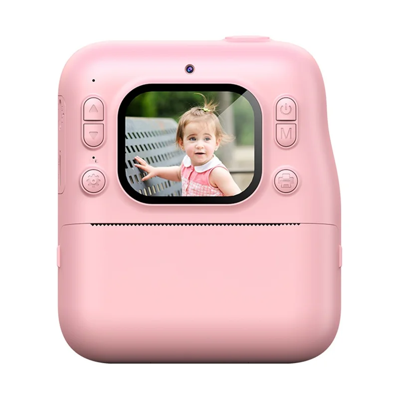 Y300H 2.0 Inch IPS Screen Instant Print Digital Camera HD Video Recorder for Children, with 32GB Card + Card Reader - Pink