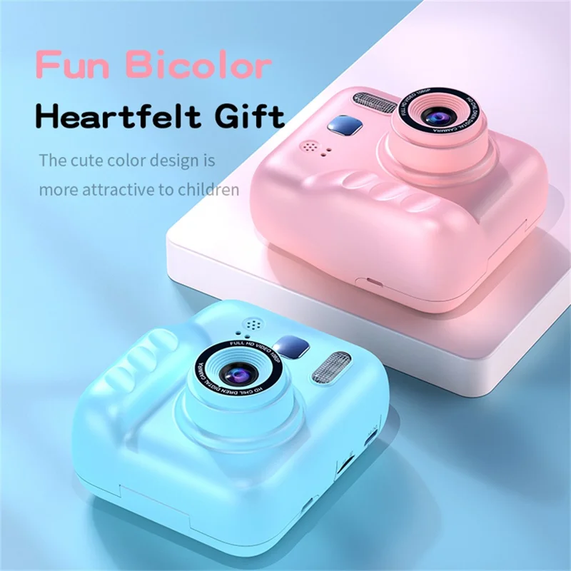 Y300H 2.0 Inch IPS Screen Instant Print Digital Camera HD Video Recorder for Children, with 32GB Card + Card Reader - Pink