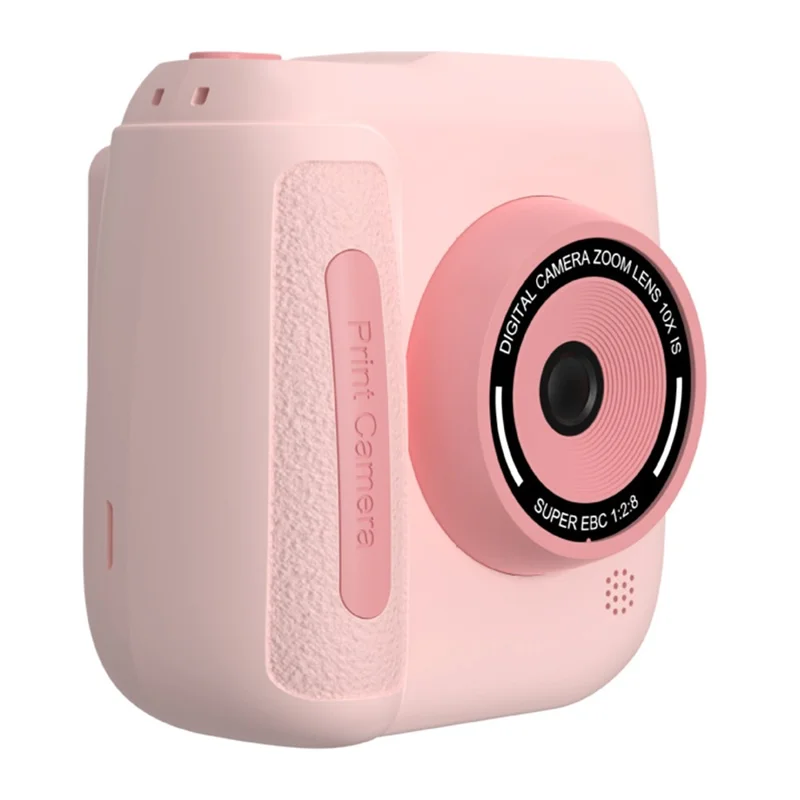 Câmera Digital Instantânea D102 com Tela IPS de 2,4 Polegadas para Crianças, Zoom 10X, Lente HD Dupla, Gravador de Vídeo - Rosa