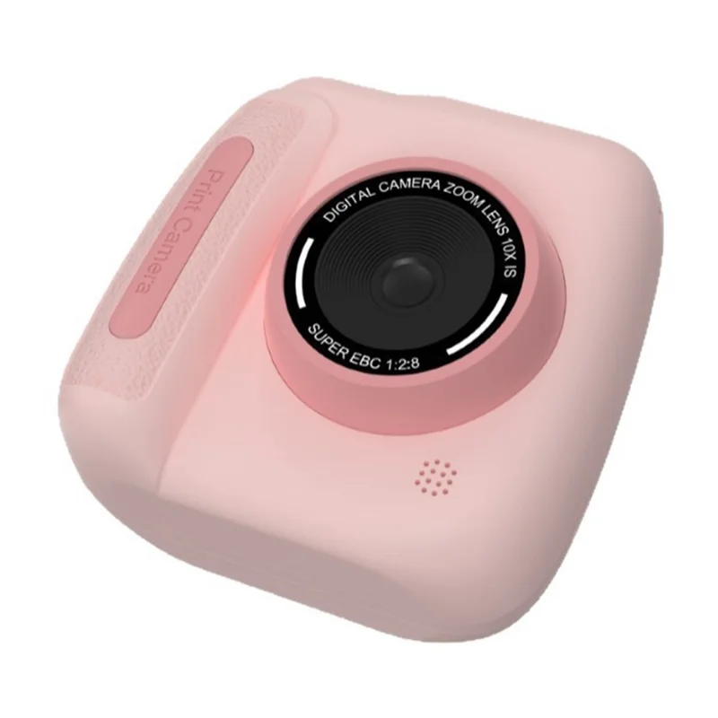 Câmera Digital Instantânea D102 com Tela IPS de 2,4 Polegadas para Crianças, Zoom 10X, Lente HD Dupla, Gravador de Vídeo - Rosa