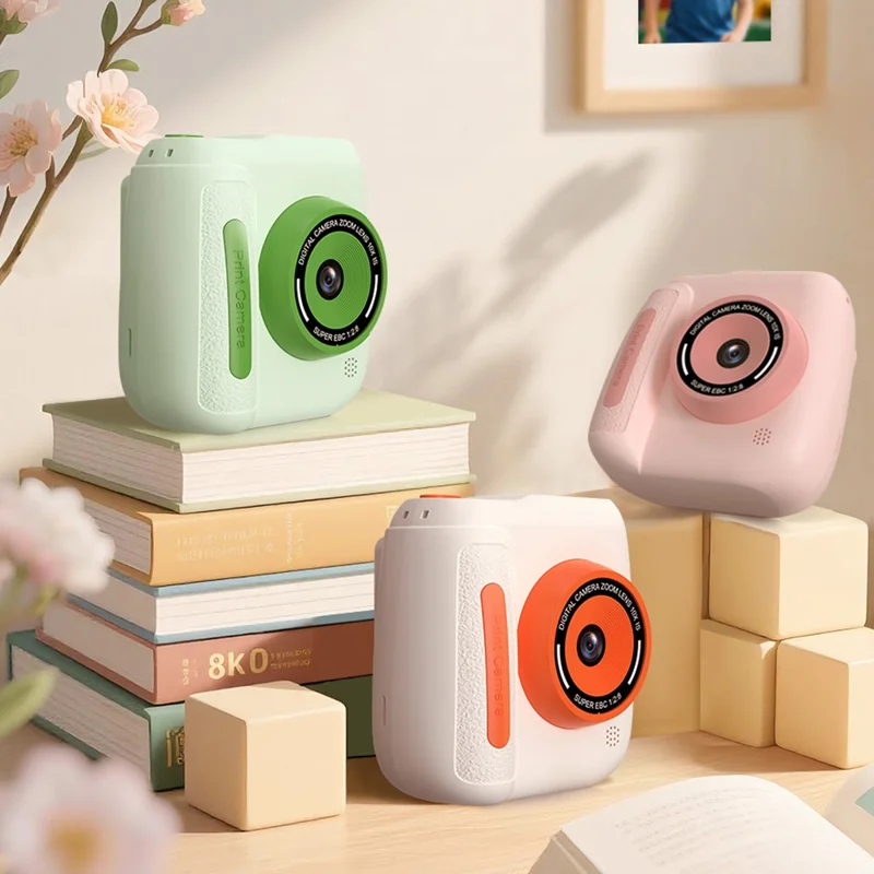 Câmera Digital Instantânea D102 com Tela IPS de 2,4 Polegadas para Crianças, Zoom 10X, Lente HD Dupla, Gravador de Vídeo - Rosa