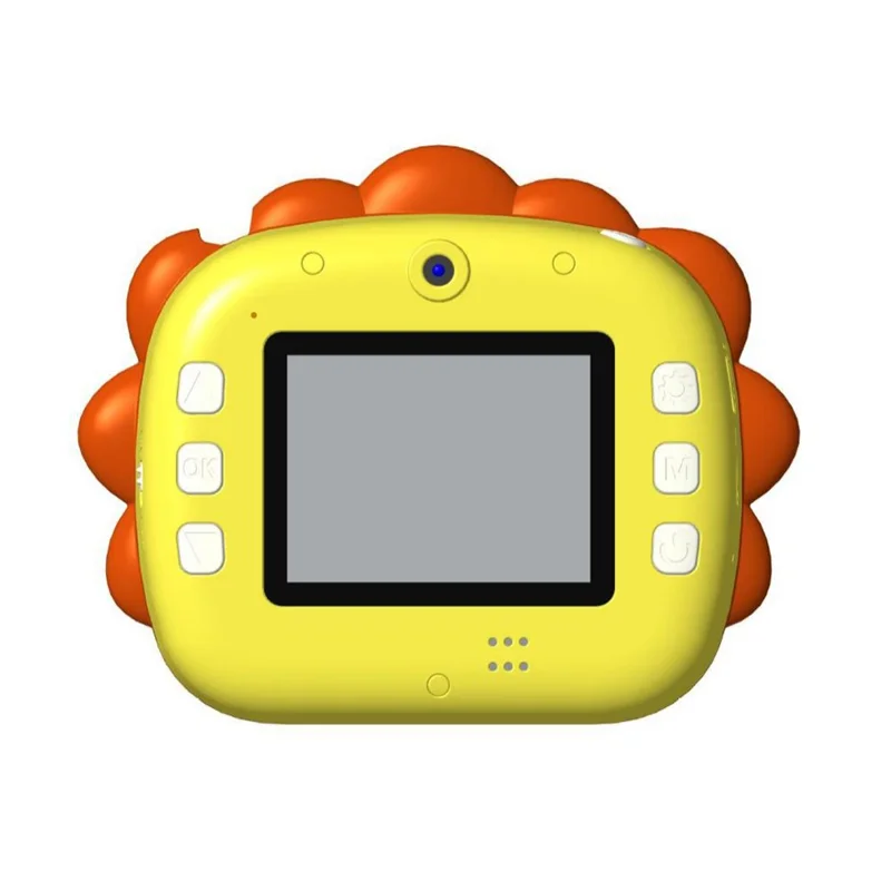 K05 Cute Cat Shape Dual Lens Camera 2.4 inch HD Screen Instant Print Kids Digital Camera - Yellow