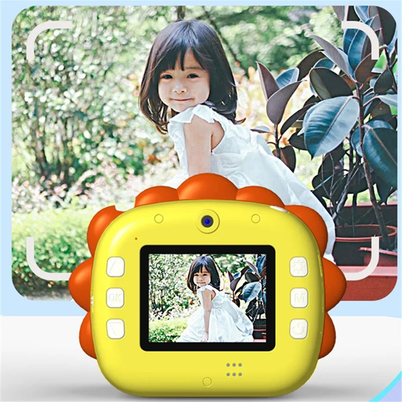K05 Cute Cat Shape Dual Lens Camera 2.4 inch HD Screen Instant Print Kids Digital Camera - Blue