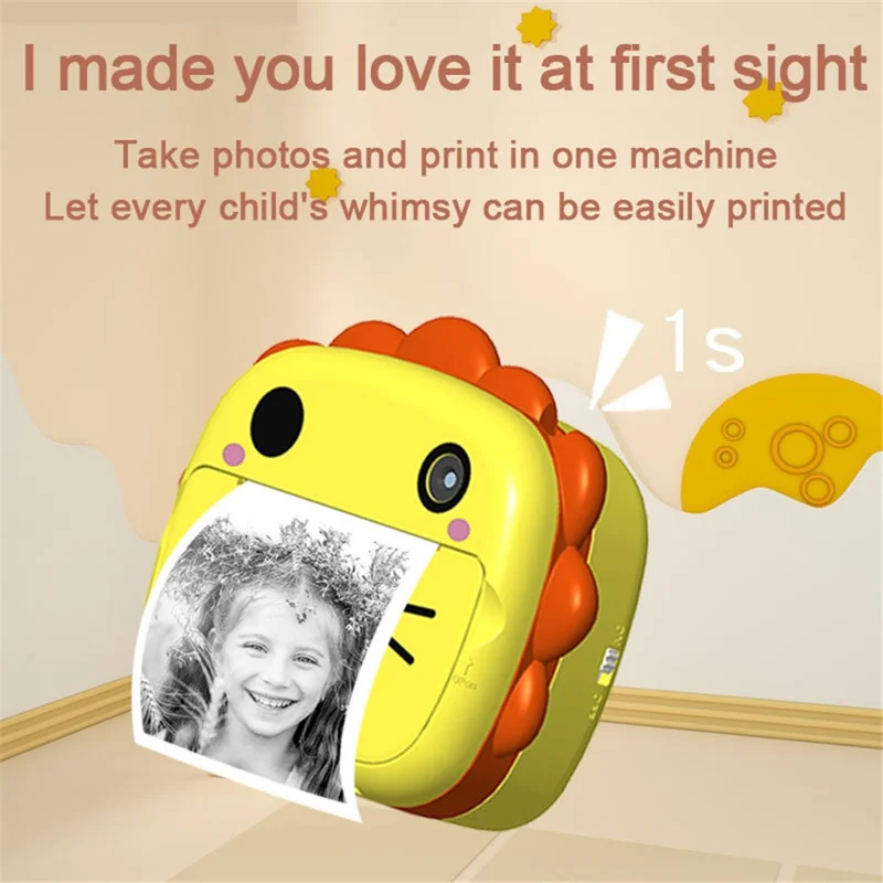 K05 Cute Cat Shape Dual Lens Camera 2.4 inch HD Screen Instant Print Kids Digital Camera - Blue