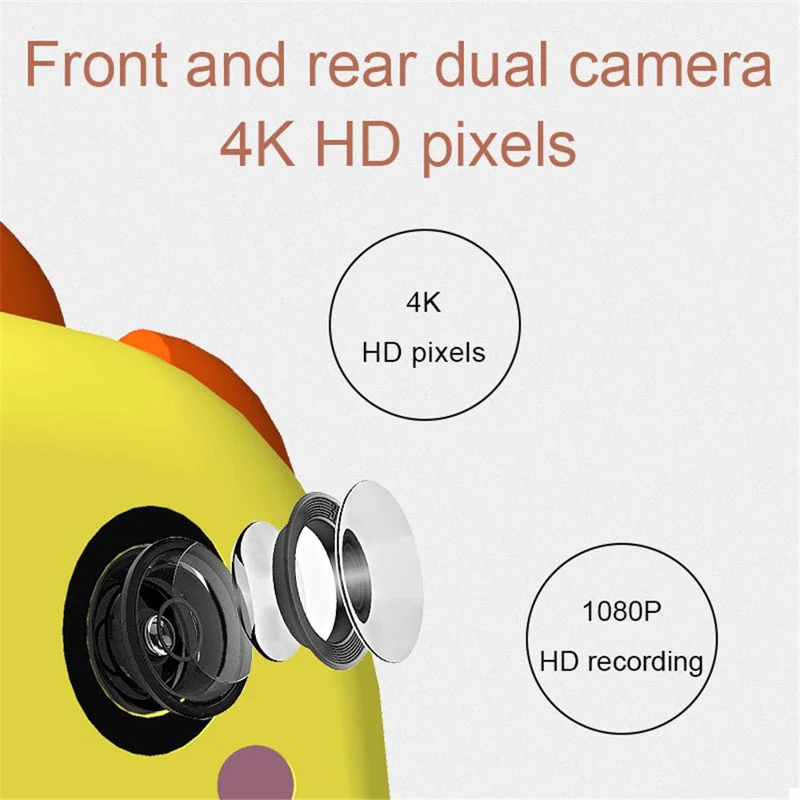 K05 Cute Cat Shape Dual Lens Camera 2.4 inch HD Screen Instant Print Kids Digital Camera - Blue