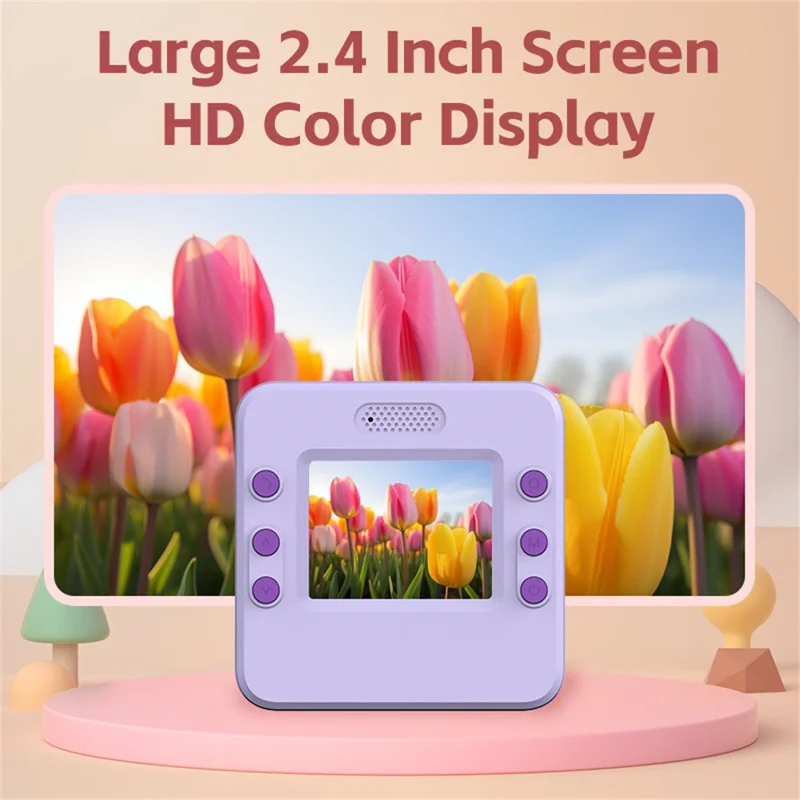 Câmera Instantânea A30 com Tela IPS de 2,4 Polegadas para Crianças, Lente Flip HD, Gravação de Vídeo e Jogos Integrados - Azul