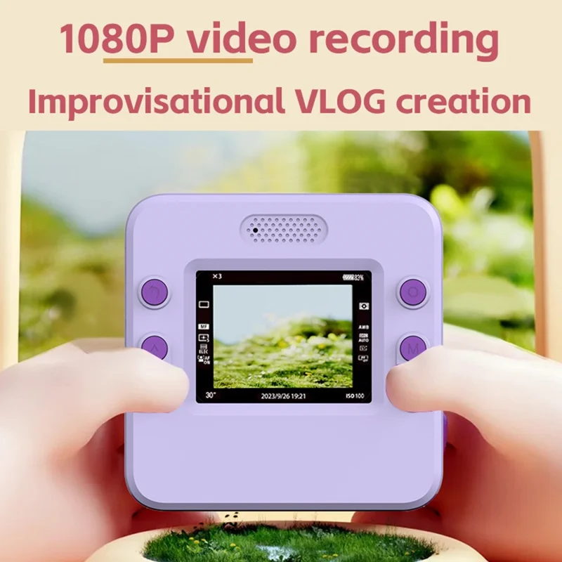 Câmera Instantânea A30 com Tela IPS de 2,4 Polegadas para Crianças, Lente Flip HD, Gravação de Vídeo e Jogos Integrados - Azul