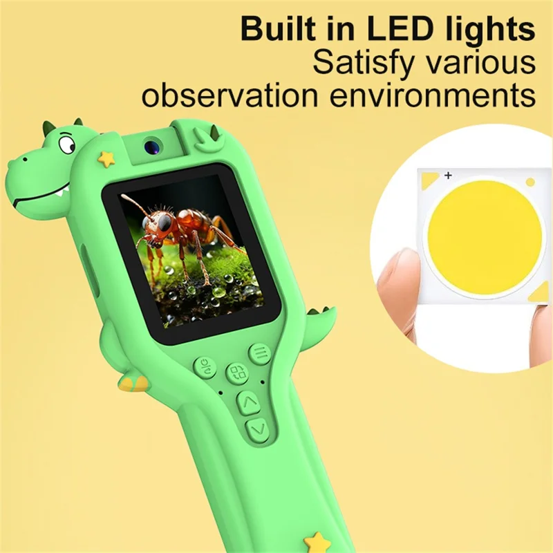 HY-F1 For Kids 500X Magnification 2.0 Inch Screen Handheld Microscope Camera with 32GB Card + Card Reader, Style A - Pink Unicorn