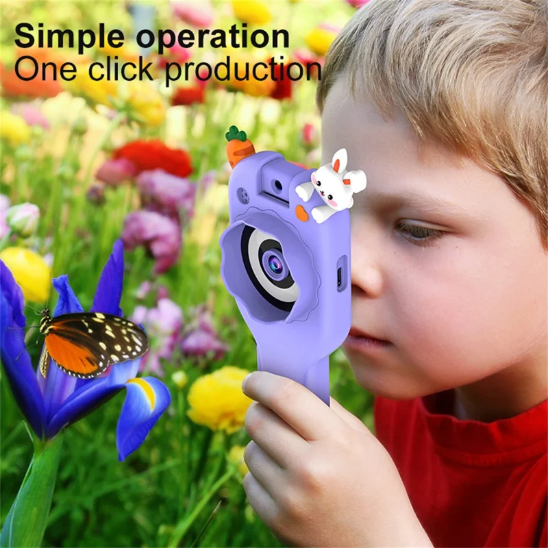 HY-F1 Cartoon Design 2.0 Inch Handheld Microscope Camera 500X Magnification Video Recorder for Kids, Style B - Pink Angel