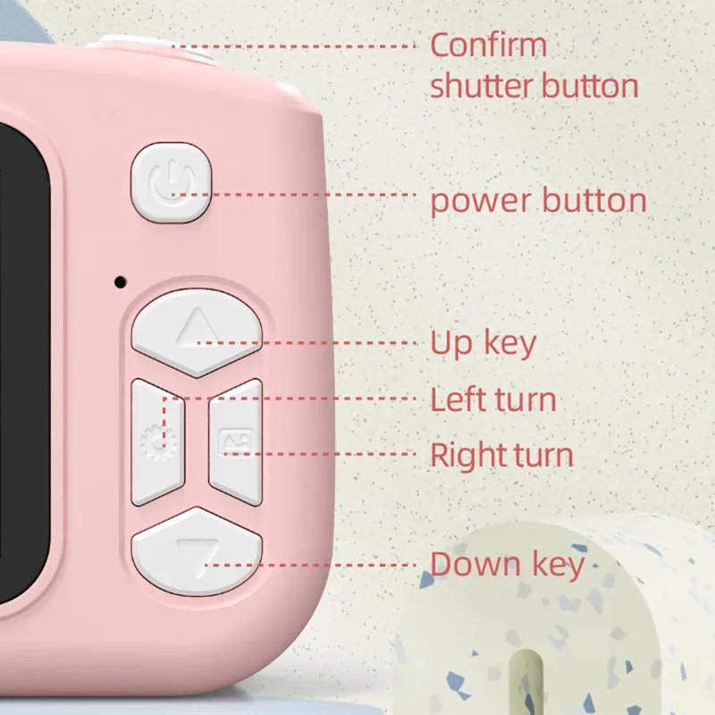 Câmera Digital T5S de Gato Desenhadinho com Tela IPS de 2,0 Polegadas, Gravação em HD com Lente Dupla para Crianças, com Cartão de 32GB + Leitor de Cartão - Rosa