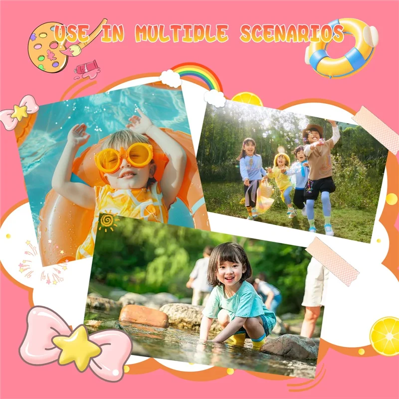 Dual Lens Digital Camera for Kids 2.4 Inch IPS Screen 48MP 8X Zoom Video Recorder with 32GB Card + Card Reader - Blue Star