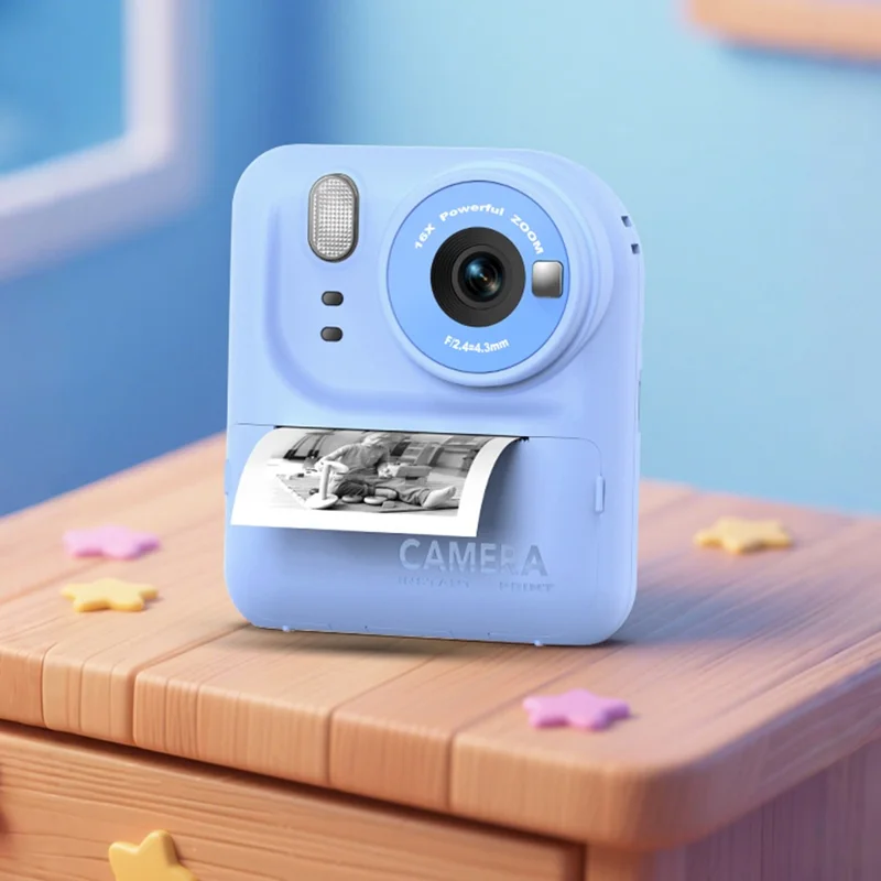 P89 Children Instant Print Camera Portable Digital Kids Camera Photo Printer with 32GB Memory Card - Blue