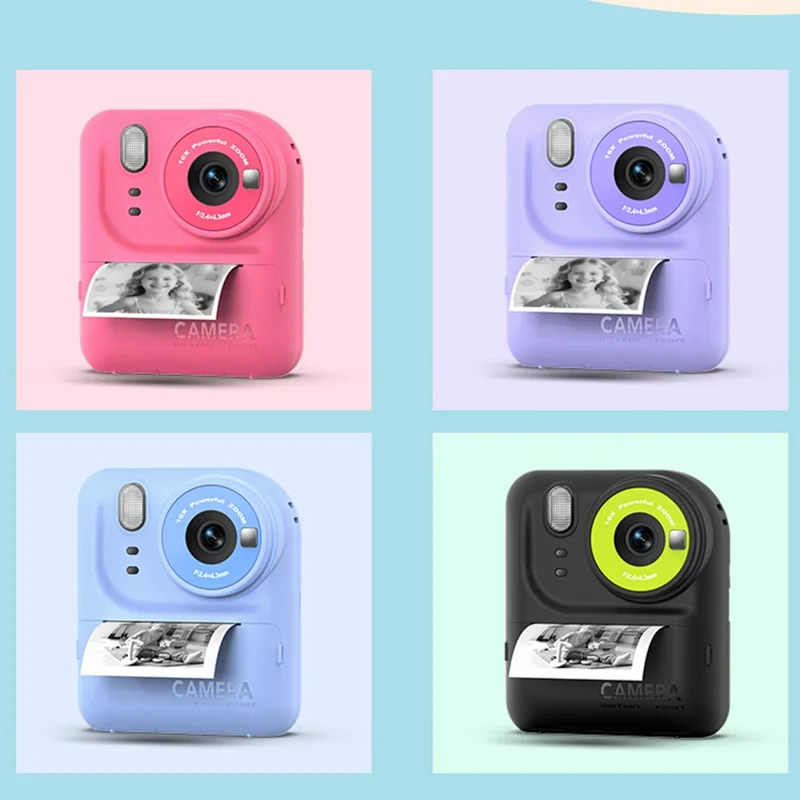 P89 Children Instant Print Camera Portable Digital Kids Camera Photo Printer with 32GB Memory Card - Blue