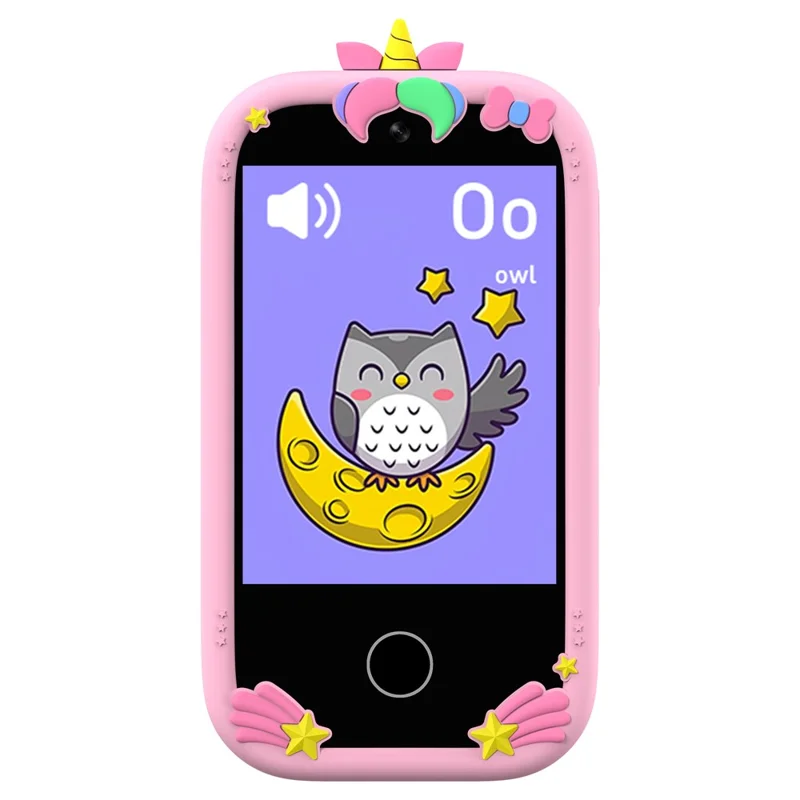 W5 barns lärande leksakstelefon Utbildningsspel Kamera Videorecorder med 32 GB minneskort - Rosa