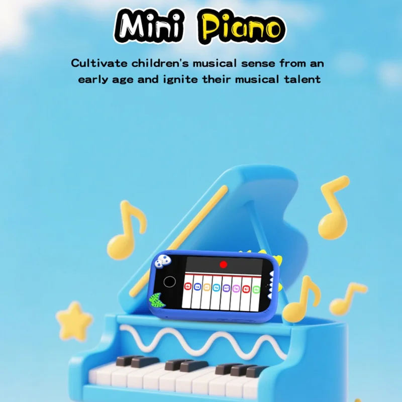 W5 barns lärande leksakstelefon Utbildningsspel Kamera Videorecorder med 32 GB minneskort - Rosa