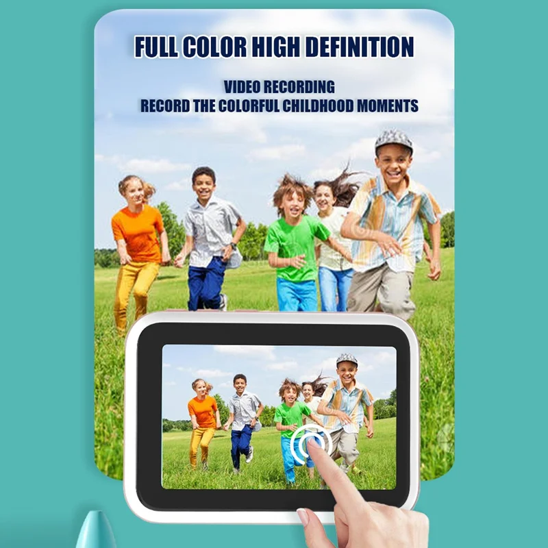 Q1 4,0 Zoll IPS-Bildschirm Digitalkamera Sofortdruck Mini-Kamera für Kinder HD Foto Video Recorder - Blau